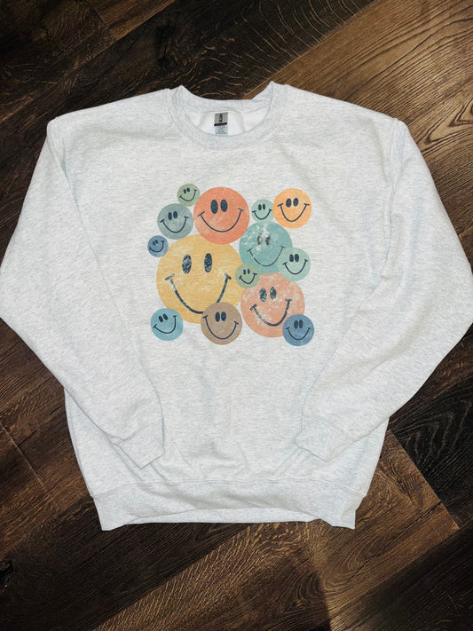 Retro smiley face sweatshirt